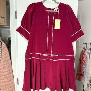 Entro Red Mini Dress with White Trim